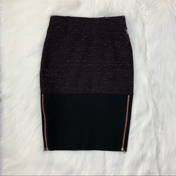 Aritzia Wilfred Campagne Pencil Skirt Heathered High Rise Waist zipper Size 0 - Picture 6 of 15